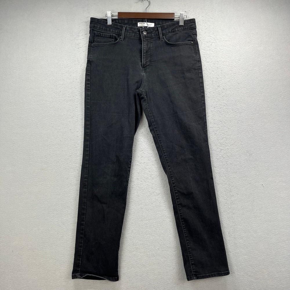 Signature by Levis Gold Totally Shaping Straight Jeans Womens 14 Black High Rise